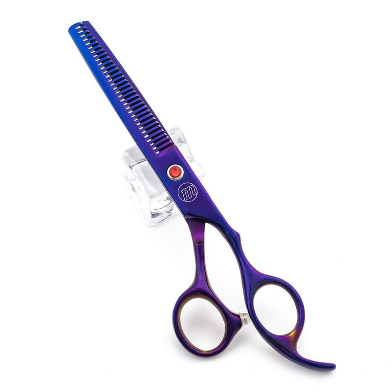 Moontay Professional 7.0" Dog Grooming Scissors Set, 4-pieces Straight, Upward Curved, Downward Curved, Thinning/Blending Shears for Dog, Cat and Pets, JP Stainless Steel, Purple - Image 4